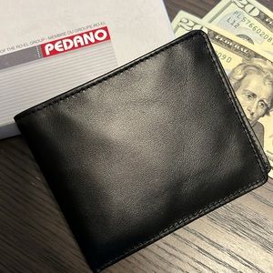 Pedano Men’s Wallet New in Box. Genuine Leather in Black Soft as Butter!